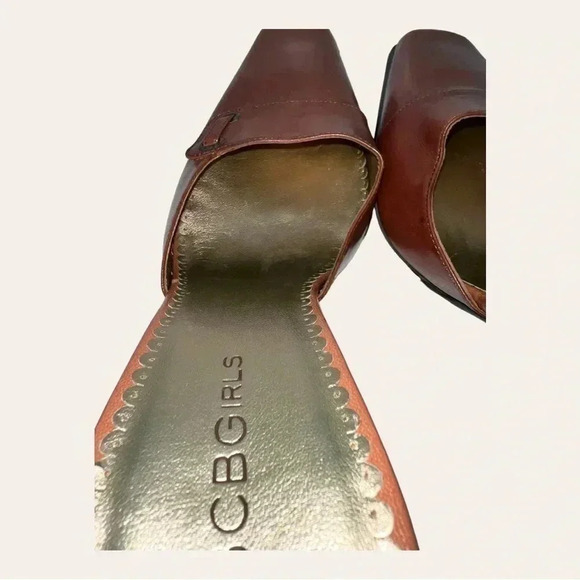 Women’s BCBGIRLS MAXAZRIA SQUARE TWO HEELS BLOCK HEEL COGNAC IN COLOR‎ SIZE 7B - Picture 8 of 15